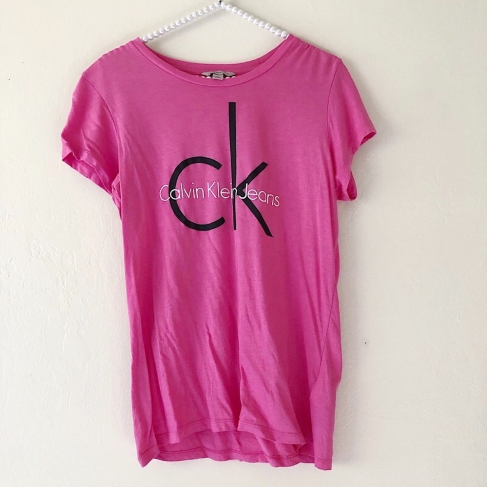 CALVIN KLEIN JEANS Pink Logo Tee | Sz M